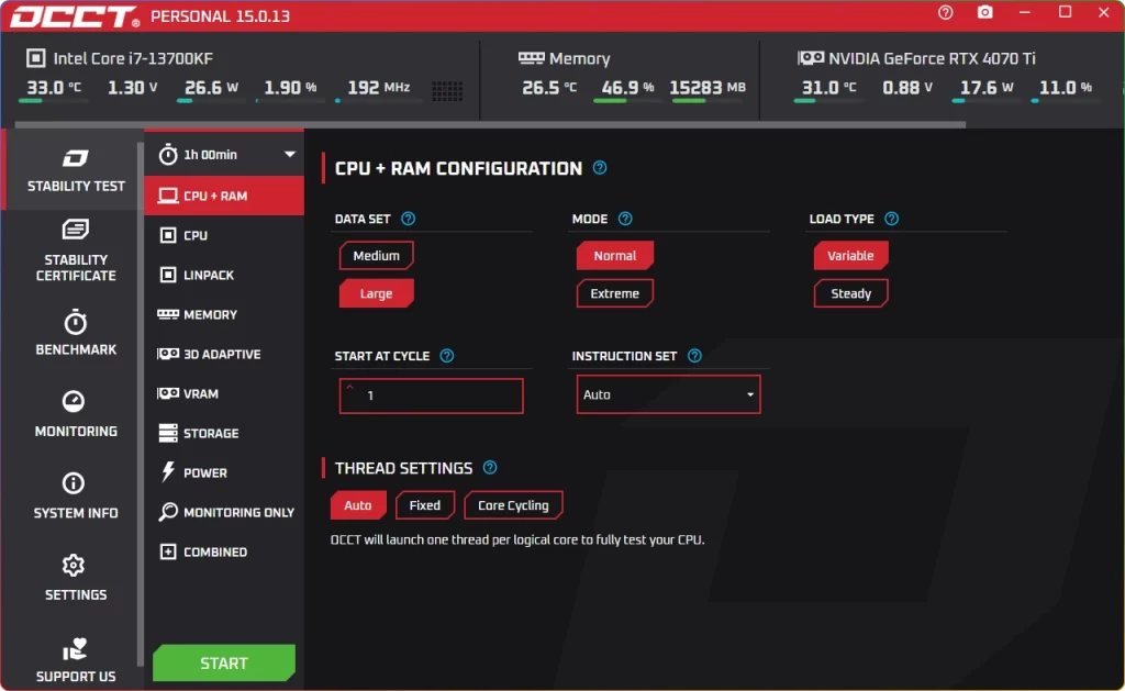 图片[1]-OCCT v15.0.13.99 | 专业电脑硬件稳定性测试工具-资源汇集