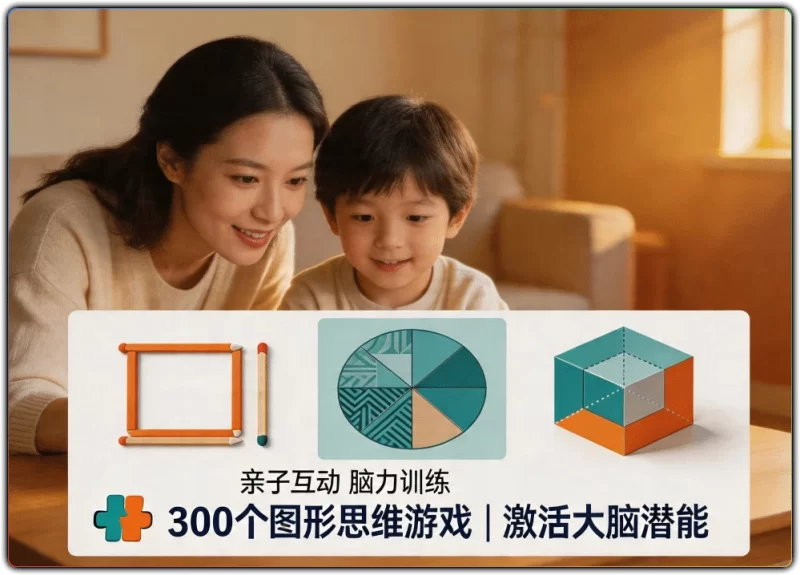 图形思维游戏 - 300 个趣味逻辑训练 (亲子益智)-资源汇集