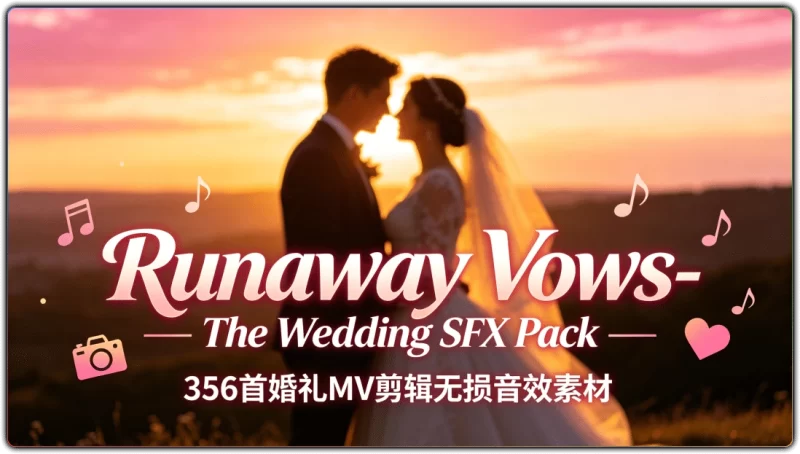 356首婚礼MV电影无损音效素材|婚礼视频剪辑氛围拟声音效包-资源汇集