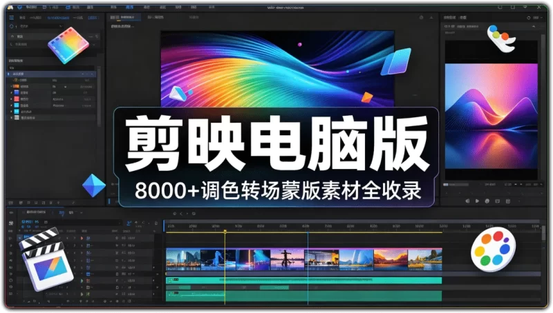 剪映电脑版丨8000+调色转场蒙版素材全收录-资源汇集