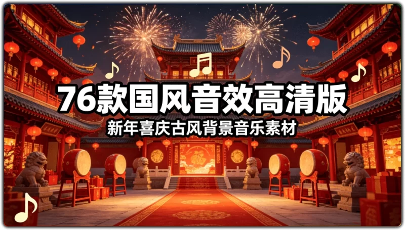 76 款国风音效高清版丨新年喜庆古风背景音乐素材-资源汇集