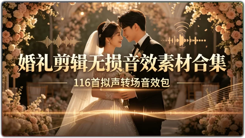 婚礼剪辑无损音效素材合集丨116首拟声转场音效包-资源汇集