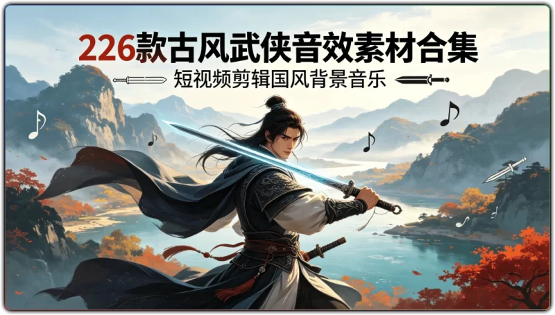 226款古风武侠音效素材合集丨短视频剪辑国风背景音乐-资源汇集