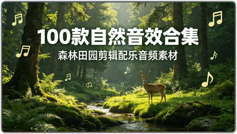 100 款自然音效合集丨森林田园剪辑配乐音频素材-资源汇集
