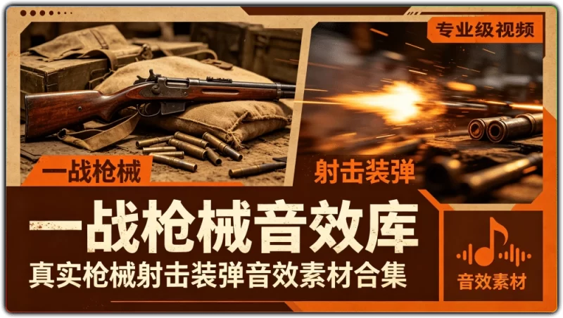 一战枪械音效库丨真实枪械射击装弹音效素材合集-资源汇集
