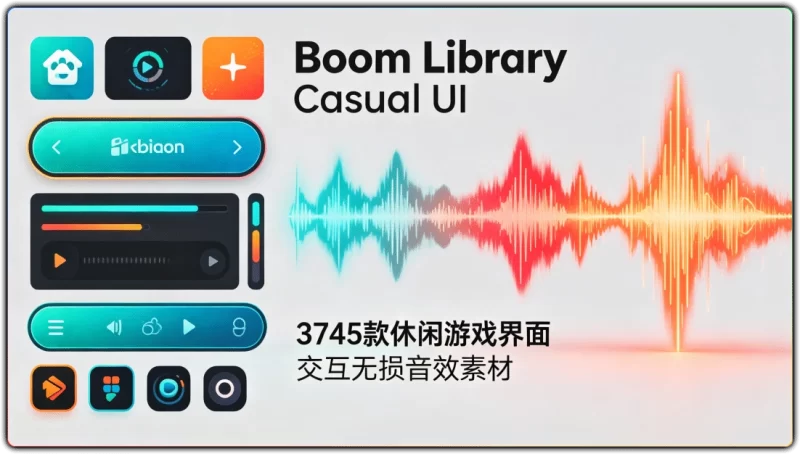 Boom Library Casual UI丨3745款休闲游戏界面交互无损音效素材-资源汇集