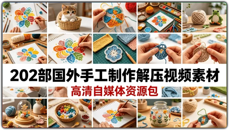 202部国外手工制作解压视频素材丨高清自媒体资源包-资源汇集