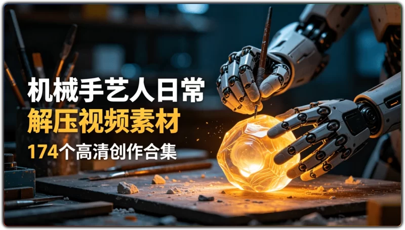 机械手艺人日常解压视频素材丨174个高清创作合集-资源汇集