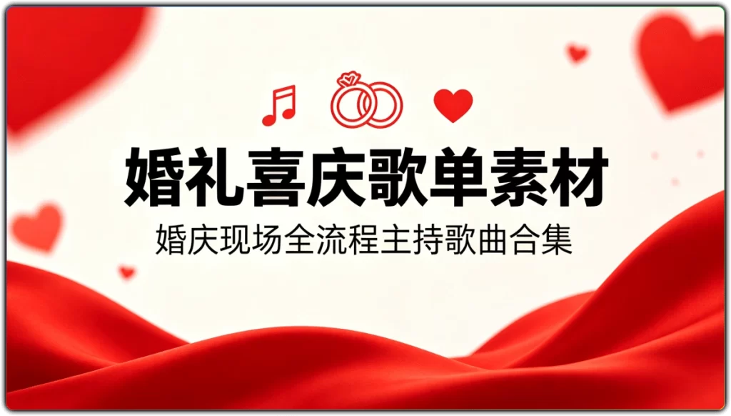 图片[1]-婚礼喜庆歌单素材丨婚庆现场全流程主持歌曲合集-资源汇集