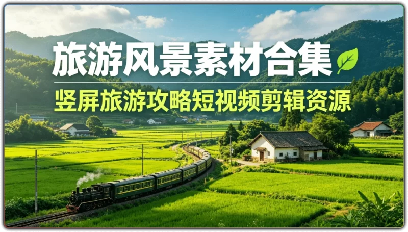 旅游风景素材合集丨竖屏旅游攻略短视频剪辑资源-资源汇集