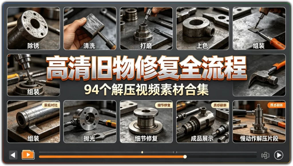 图片[1]-94个旧物修复解压视频素材丨高清翻新全流程合集-资源汇集