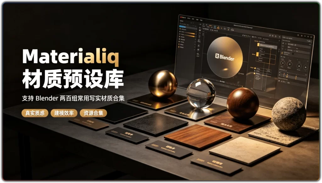 图片[1]-Materialiq 材质预设库 | 支持Blender两百组常用写实材质合集-资源汇集