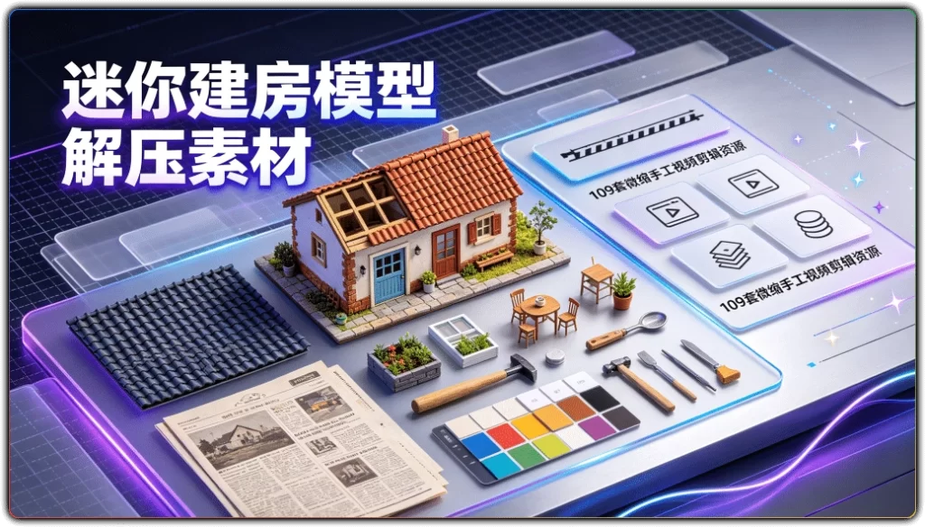 图片[1]-迷你建房模型解压素材丨109套微缩手工视频剪辑资源-资源汇集