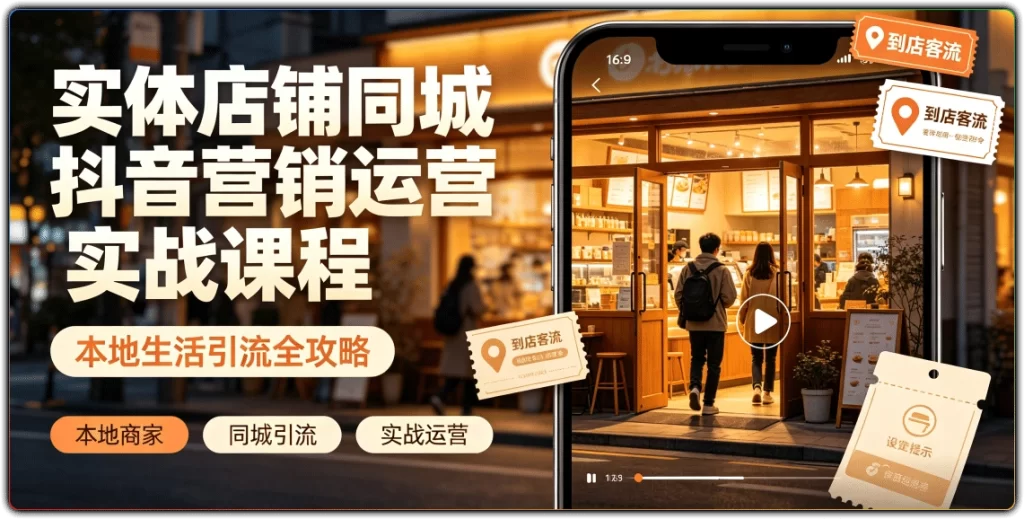 图片[1]-实体店铺同城抖音营销运营实战课程 | 本地生活引流全攻略-资源汇集