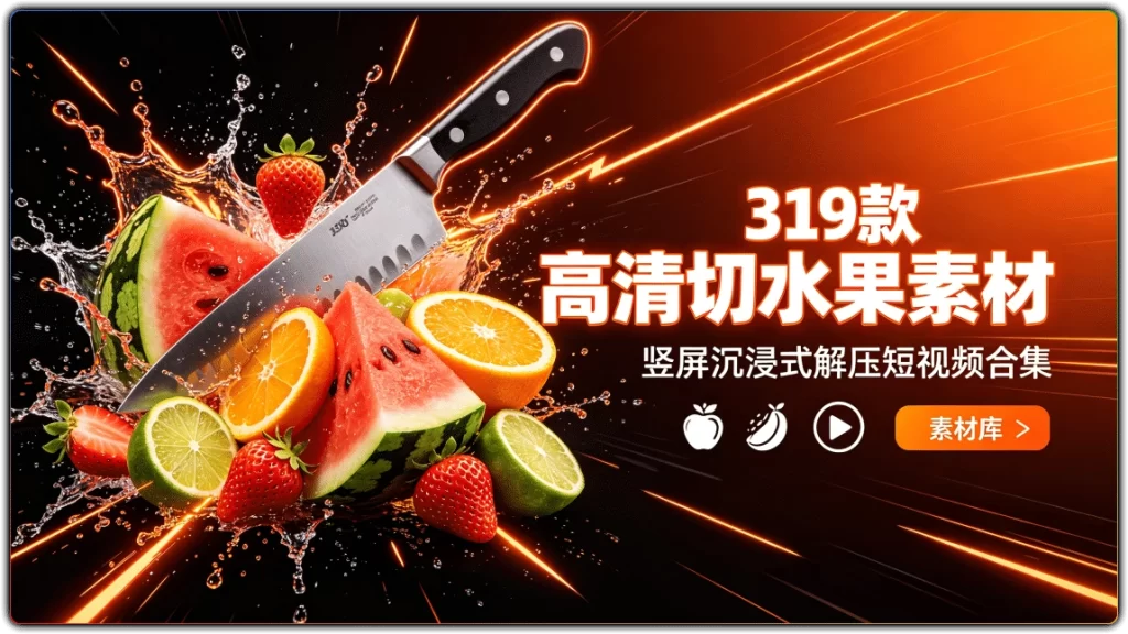 图片[1]-319 款高清切水果素材丨竖屏沉浸式解压短视频合集-资源汇集
