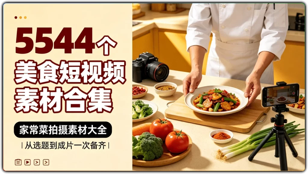 图片[1]-5544个美食短视频素材合集丨家常菜拍摄素材大全-资源汇集
