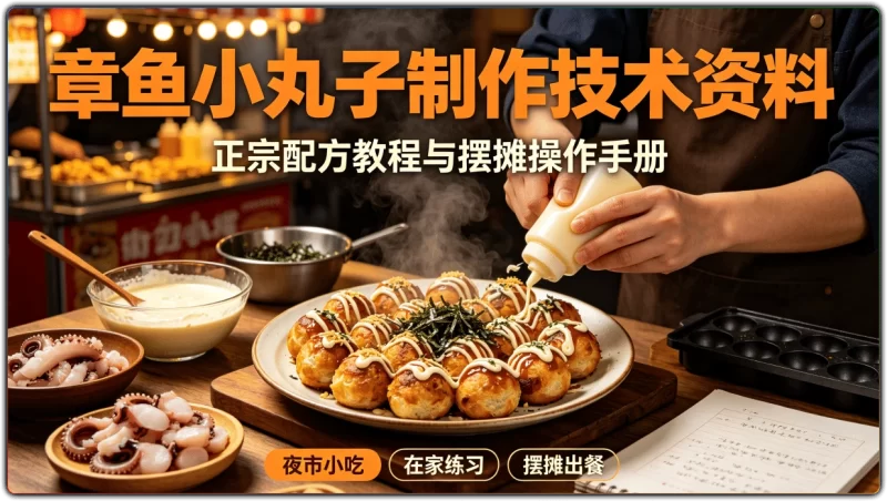章鱼小丸子制作技术资料 | 正宗配方教程与摆摊操作手册-资源汇集
