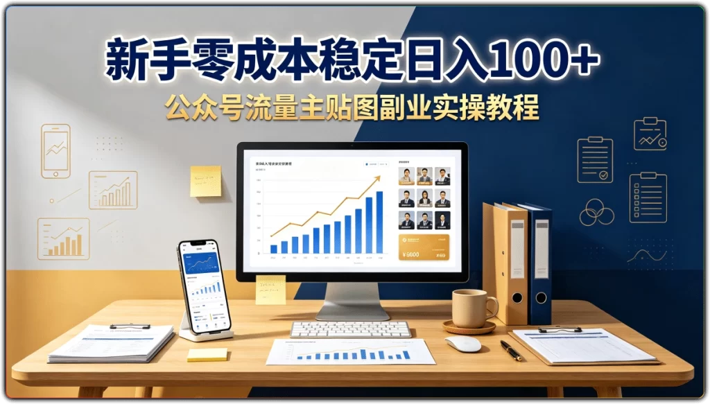 图片[1]-公众号流量主贴图副业实操教程：新手零成本稳定日入100+-资源汇集