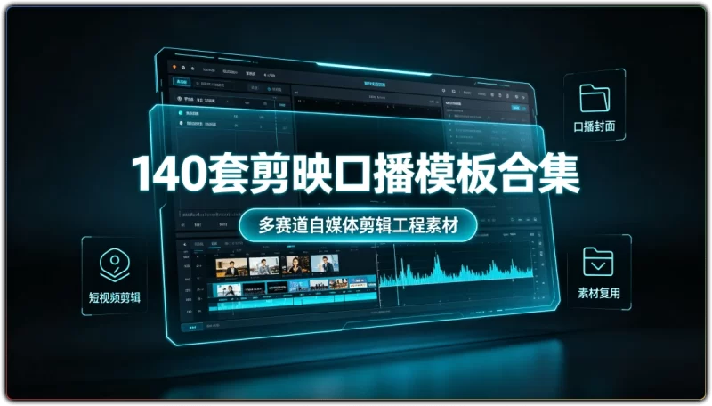 140 套剪映口播模板合集 | 多赛道自媒体剪辑工程素材-资源汇集