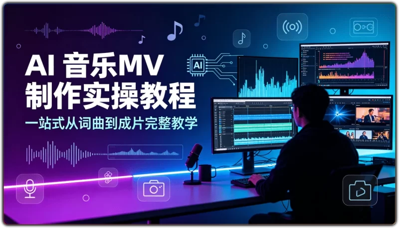AI 音乐MV制作实操教程｜一站式从词曲到成片完整教学-资源汇集