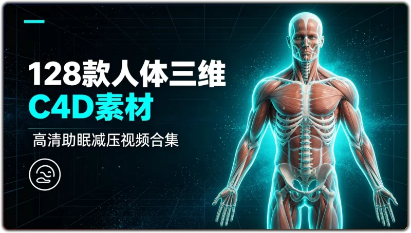 128 款人体三维 C4D 素材丨高清助眠减压视频合集-资源汇集