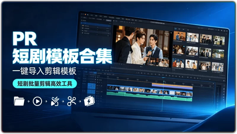 PR 短剧模板合集 | 一键导入剪辑模板 短剧批量剪辑高效工具-资源汇集