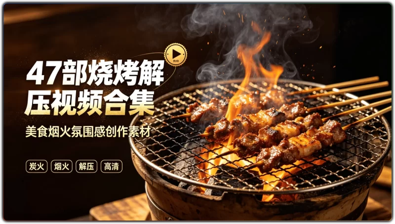 47部高清烧烤解压视频合集丨美食烟火氛围感创作素材-资源汇集