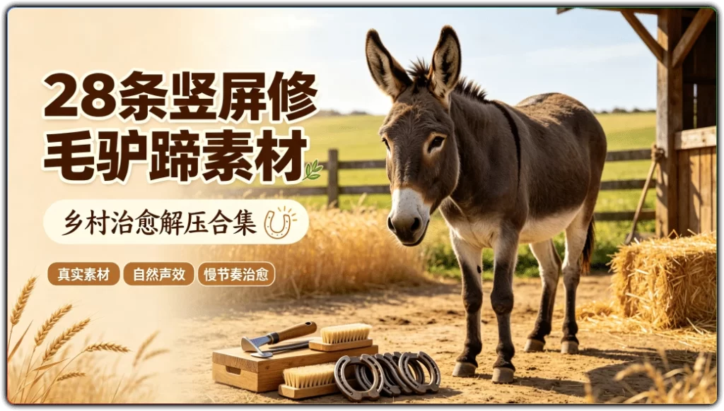 图片[1]-28 条竖屏修毛驴蹄素材丨乡村治愈解压合集-资源汇集