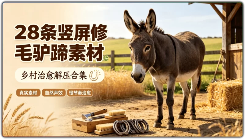28 条竖屏修毛驴蹄素材丨乡村治愈解压合集-资源汇集