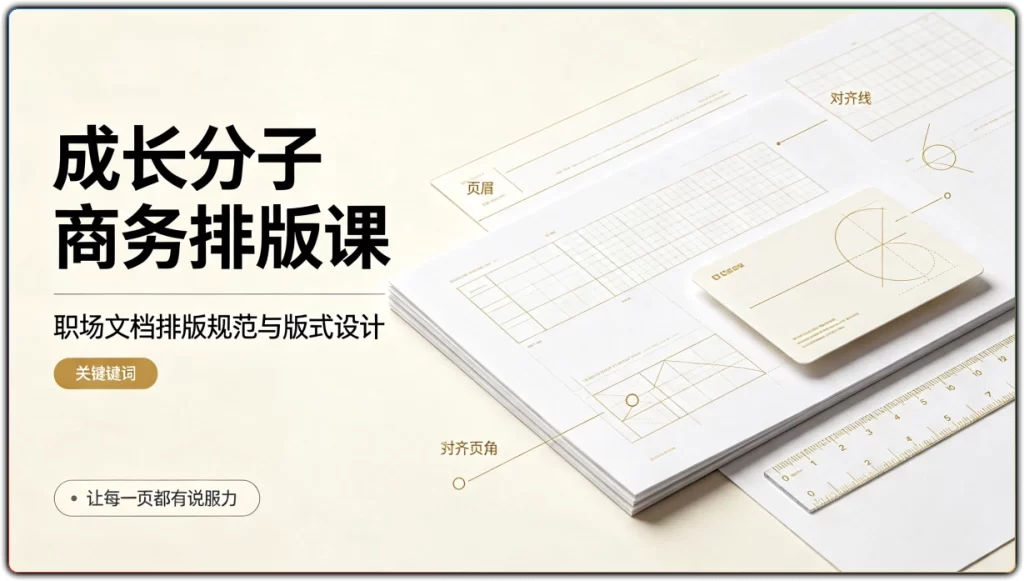 图片[1]-成长分子商务排版课丨职场文档排版规范与版式设计-资源汇集