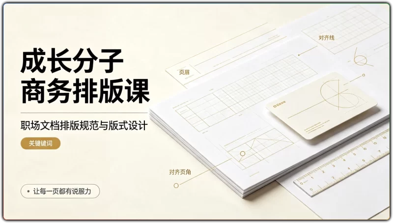 成长分子商务排版课丨职场文档排版规范与版式设计-资源汇集
