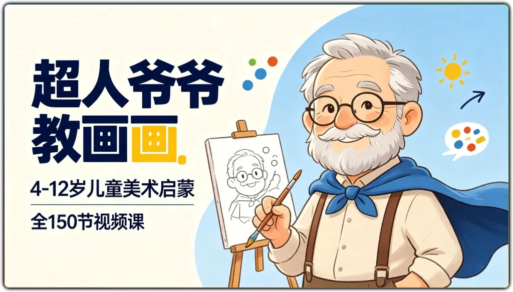 图片[1]-超人爷爷教画画 | 4-12岁儿童美术启蒙视频课全150节-资源汇集