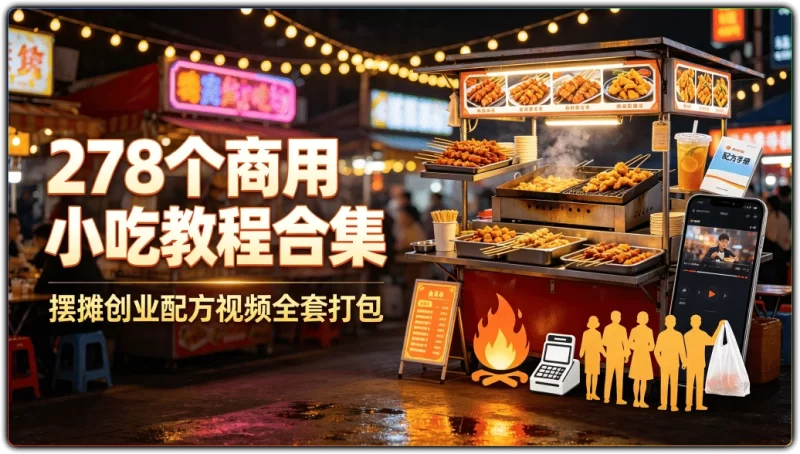 278个商用小吃教程合集丨摆摊创业配方视频全套打包-资源汇集
