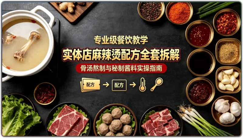 实体店麻辣烫配方全套拆解 | 骨汤熬制与秘制酱料实操指南-资源汇集