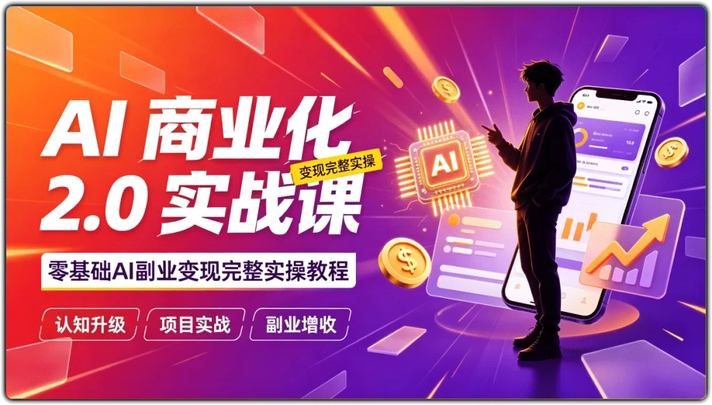 图片[1]-AI 商业化 2.0 实战课丨零基础AI副业变现完整实操教程-资源汇集
