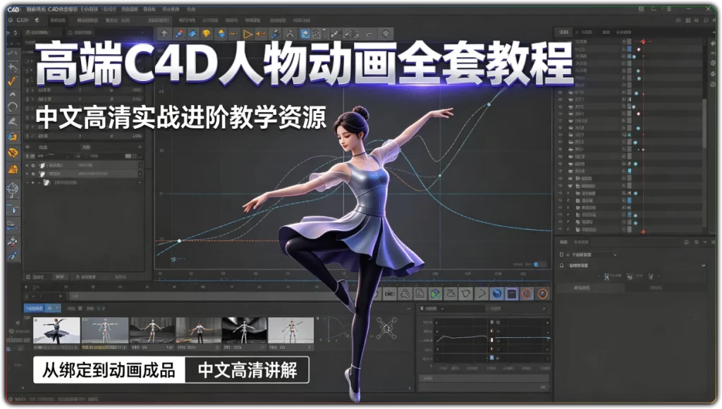 图片[1]-高端C4D人物动画全套教程 | 中文高清实战进阶教学资源-资源汇集