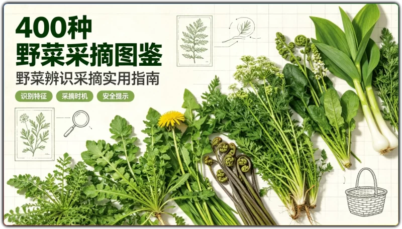 400 种野菜采摘图鉴丨野菜辨识采摘实用指南-资源汇集