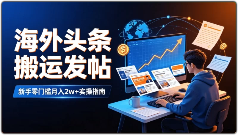 海外头条搬运发帖实操指南 | 新手零门槛月入2w+全流程拆解-资源汇集