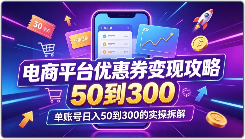 图片[1]-电商平台优惠券变现实操 | 单号日入50到300全流程拆解-资源汇集