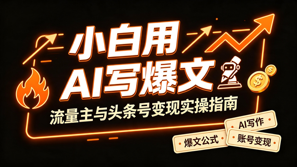 图片[1]-AI写作变现实操 | 头条号流量主零基础爆文全攻略-资源汇集