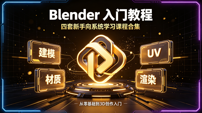 Blender 入门教程:四套新手系统课程合集 | 建模渲染全掌握-资源汇集