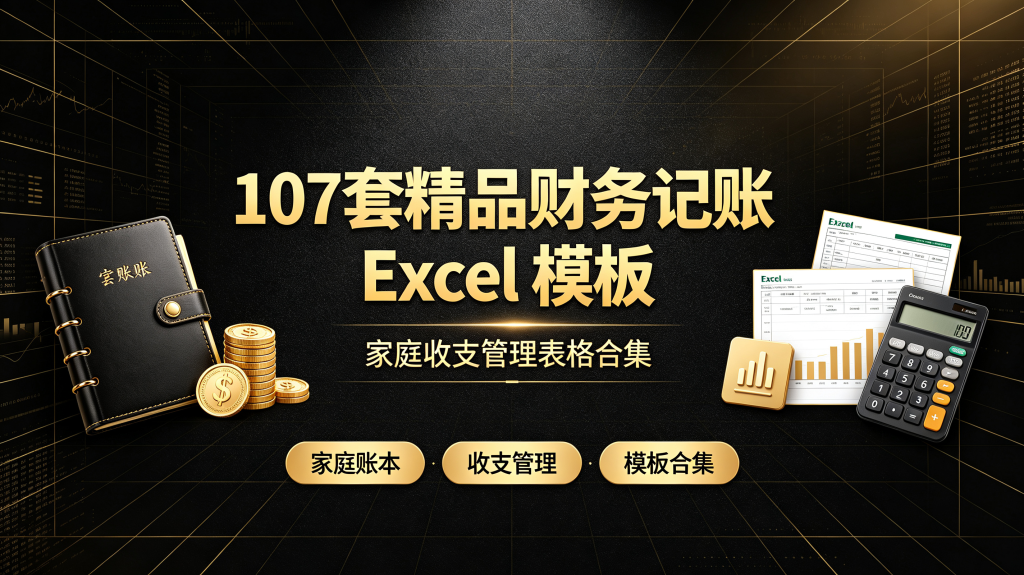 图片[1]-107 套财务记账 Excel 模板 | 家庭个人企业收支自动统计表格-资源汇集